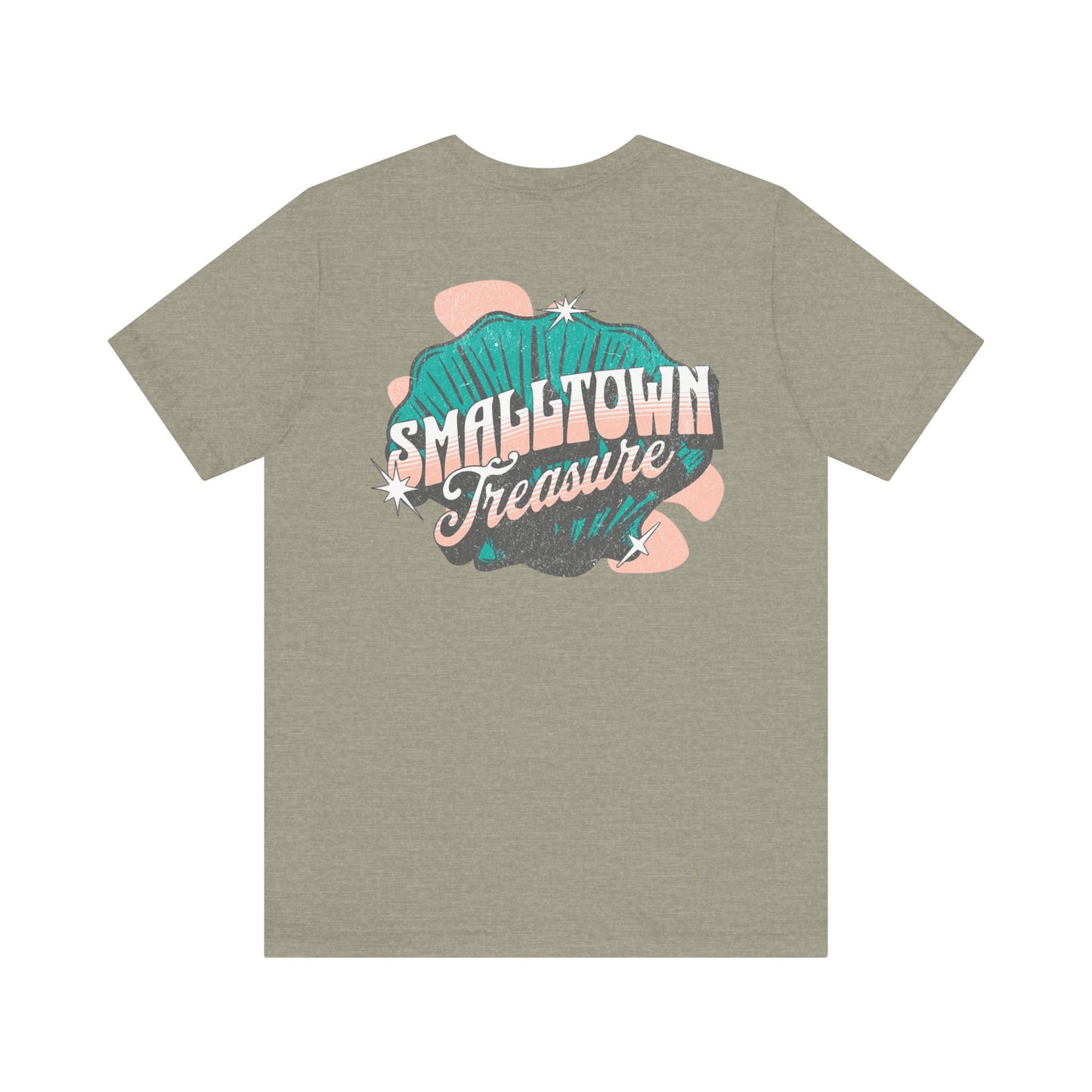 Smalltown Treasure Unisex Jersey Tee - Casual Retro Style- Seashell Beach Design