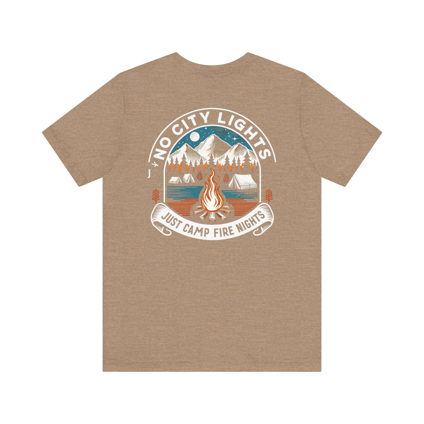 Campfire Nights Unisex Short Sleeve Tee - Adventure Inspired Nature Apparel- No City Lights Design
