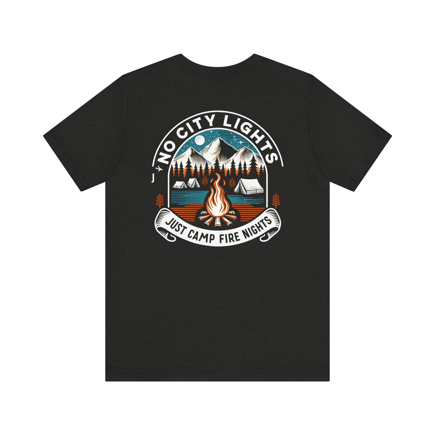 Campfire Nights Unisex Short Sleeve Tee - Adventure Inspired Nature Apparel- No City Lights Design