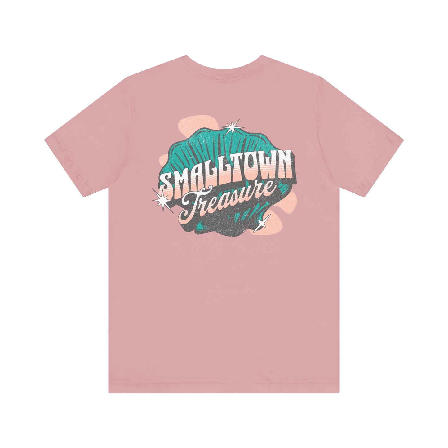 Smalltown Treasure Unisex Jersey Tee - Casual Retro Style- Seashell Beach Design